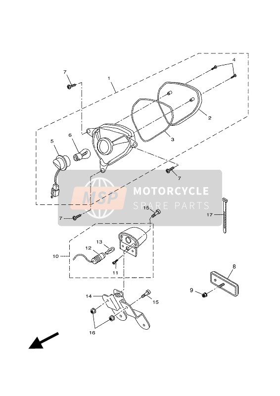 2ACH454L0000, Bracket Stay, Yamaha, 1